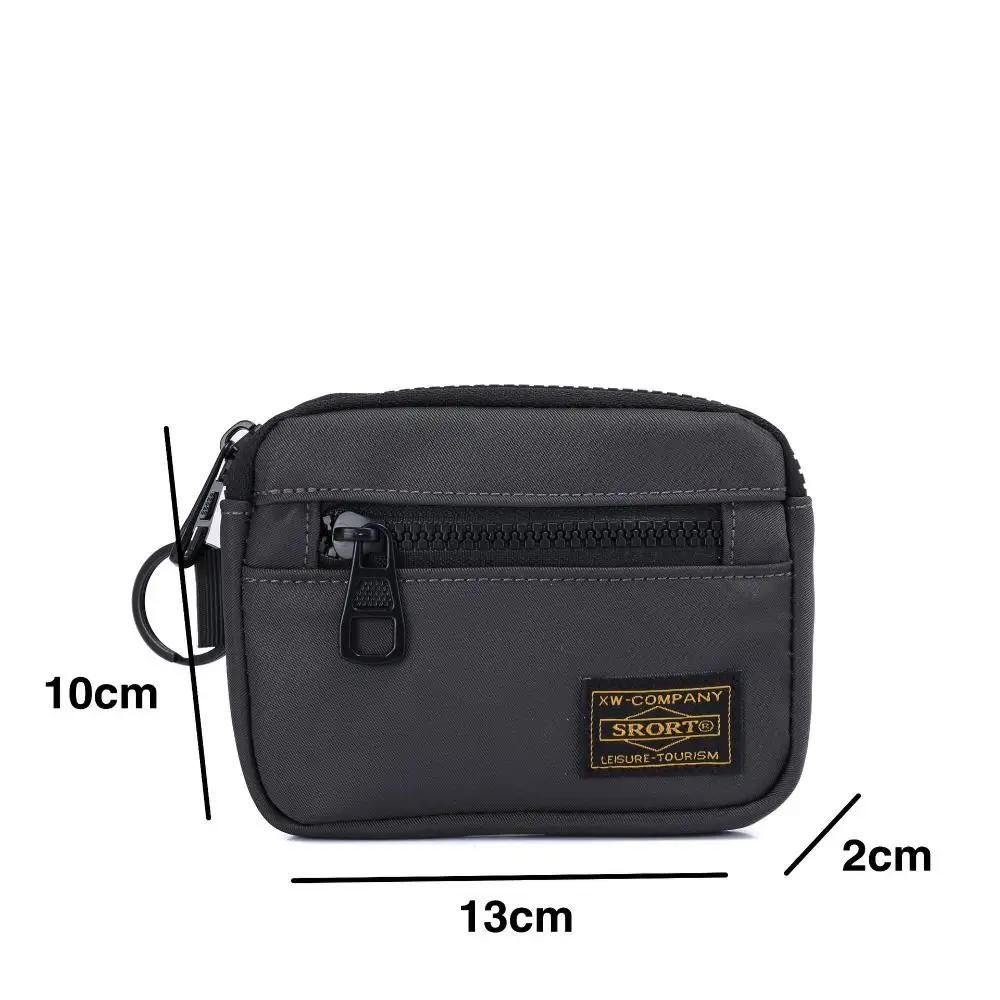 Fashion Canvas Coin Purse Card Holder Zipper Storage Bag Solid Color Earphone Bag Student