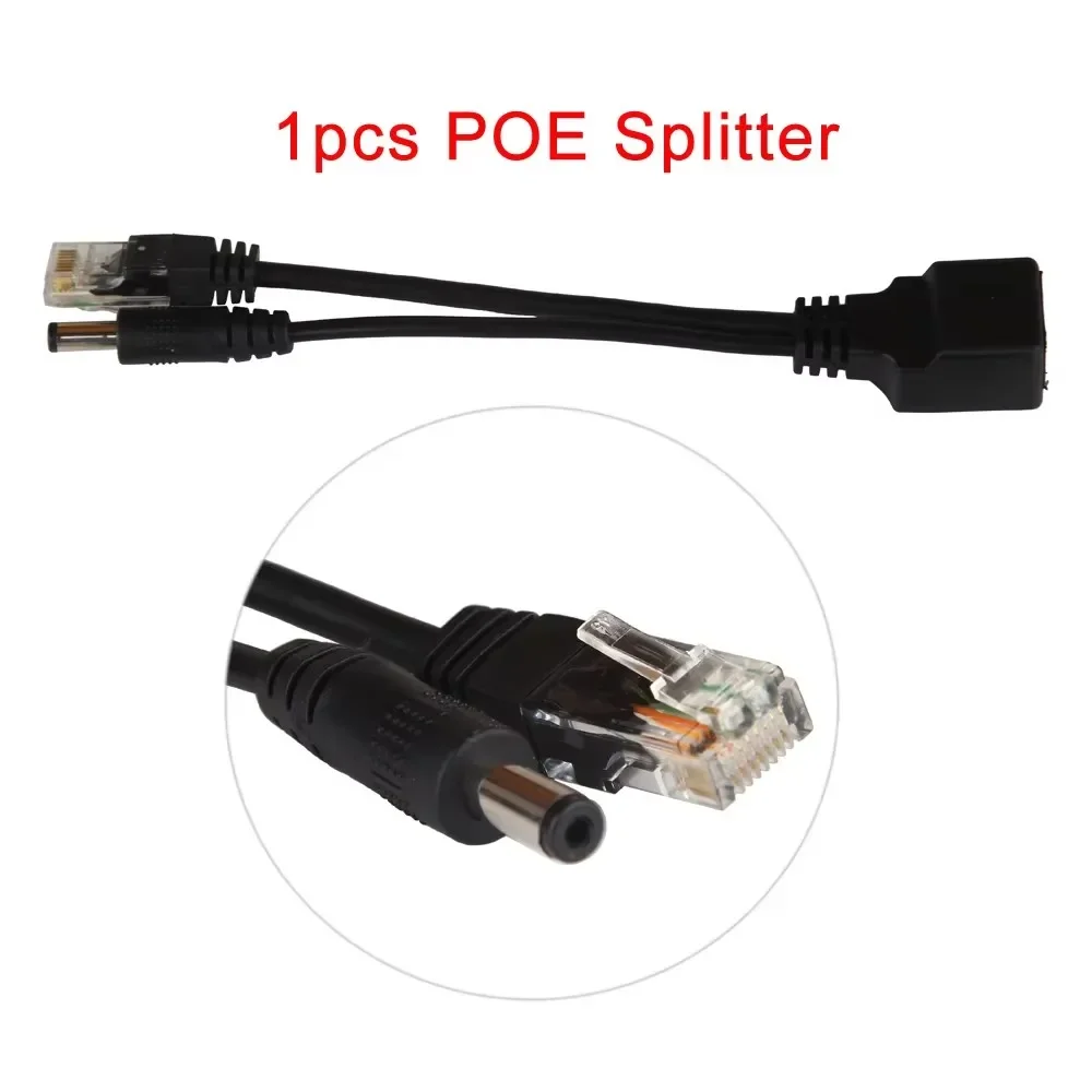 Poe adapter cable 2pcs (1pair) RJ45 POE injector + splitter kit power over Ethernet camera adapter 5V 12V 24V 48V