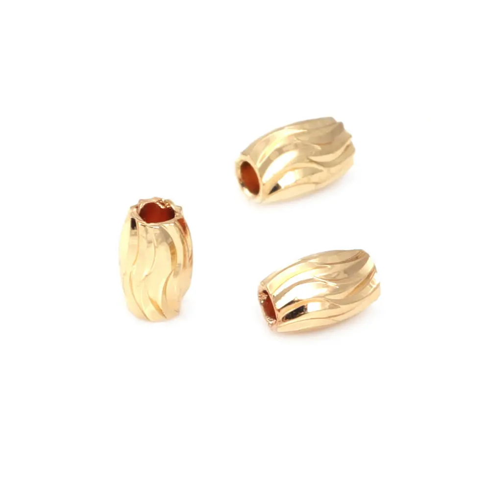Cuentas de Brass Doradas de 18K Diseño Ovalado Cilíndrico Suministros para Hacer Joyería DIY - details 19