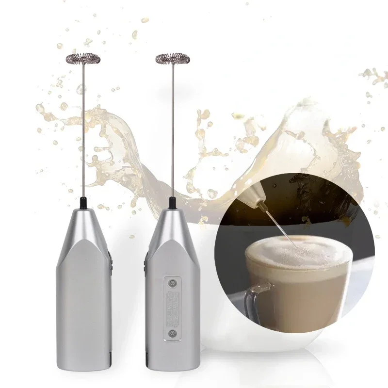 Kitchen Electric Hand Whisk Mixer Coffee Milk Egg Beater Stainless Steel Frother Mini Handle Stirre Egg Mixer