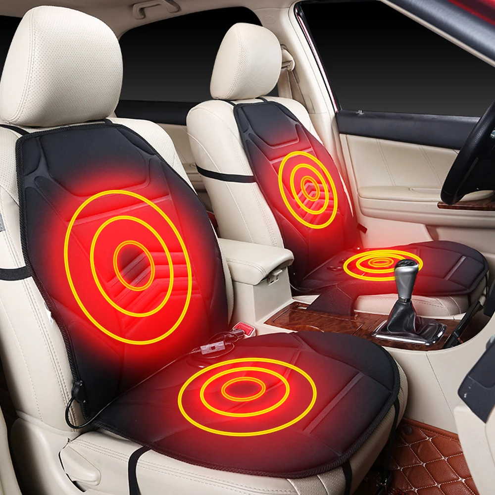 12VHeatedCarSeatCoverSeatsHeaterUniversalAutoHeatingSeatMatElectricCushionsHeating