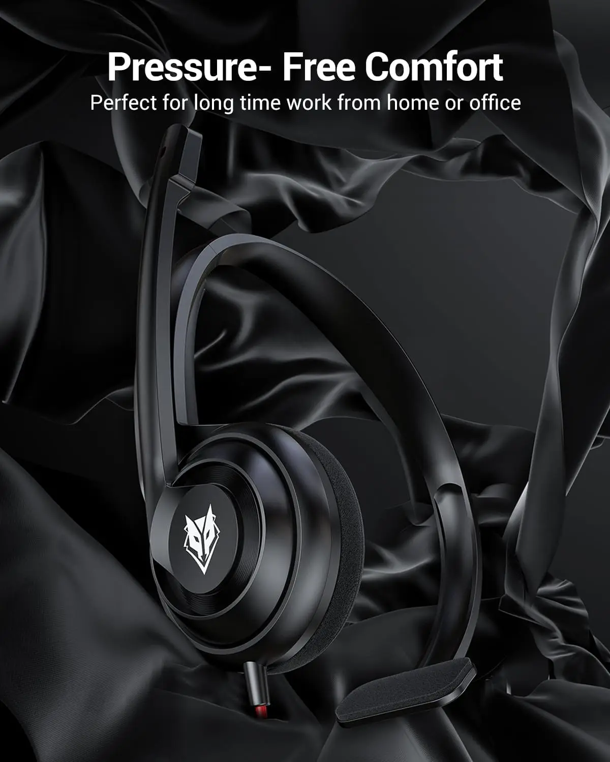 NUBWO USB Noise-Cancelling Comfort On-Ear Wired Office Headset with Mic