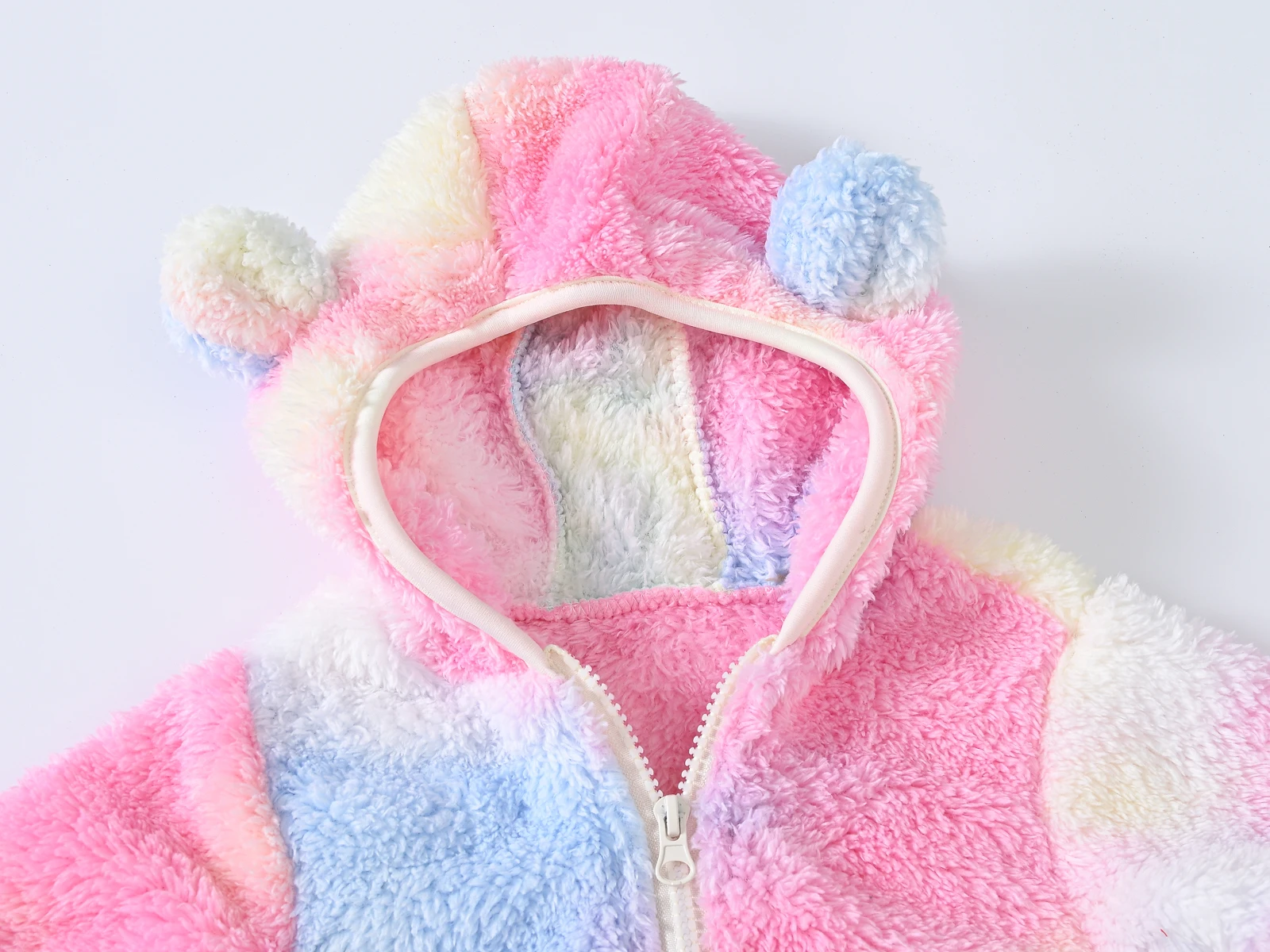 Girls Woolen Hooded Coat Solid Color Zipper Coat Children's Winter Clothes girls winter coat