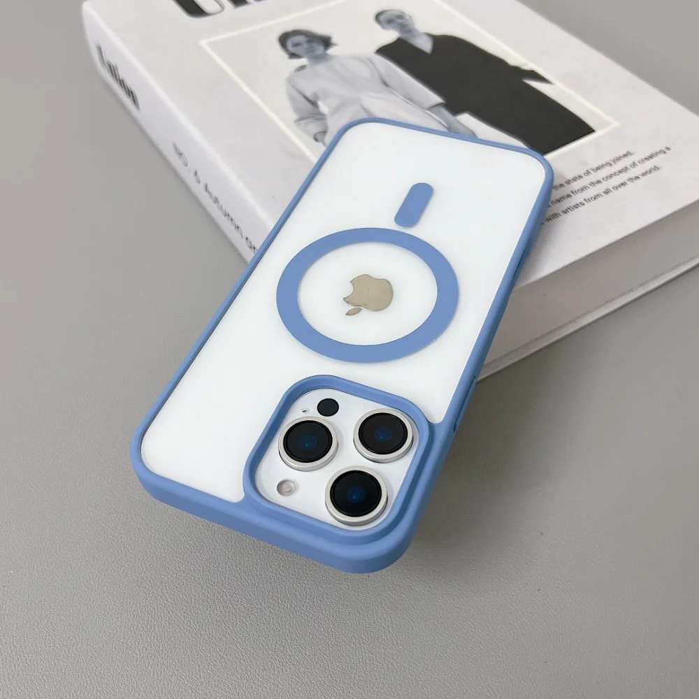 Luxury Transparent Magnetic Protective Phone Case with Clear Cover