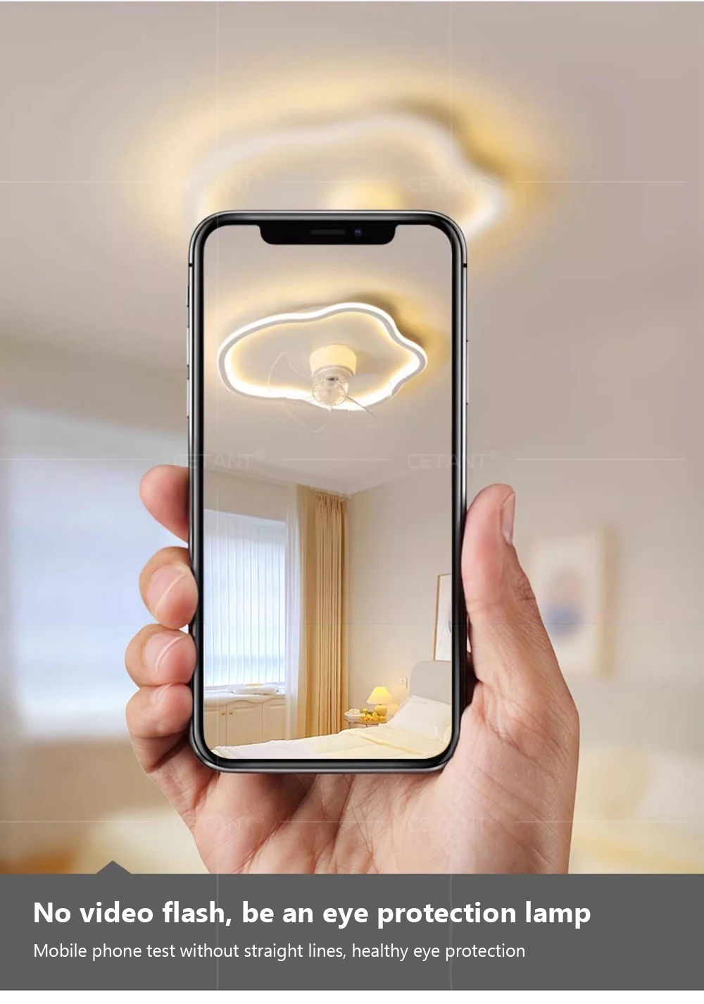 Description Picture 6 of itemModern LED Fan Ceiling Light 360 Degree Swing Head Mute Fan Lamp For Study Bedrooms Living Rooms children's room Home Decoration