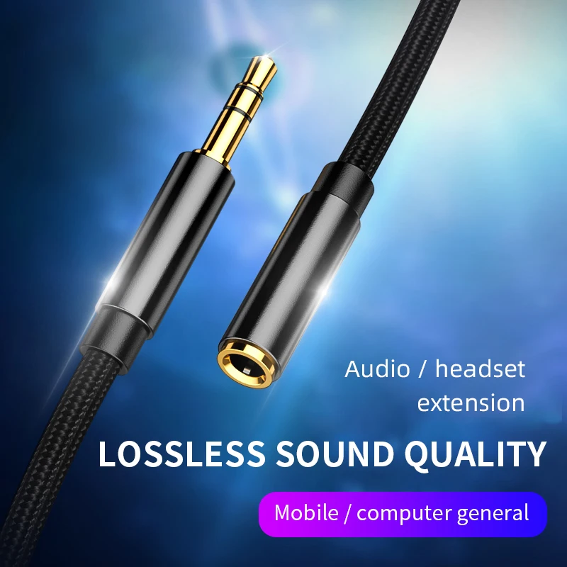 Audio Cable 3.5 mm Jack Extension Stereo Aux for Samsung Huawei Xiaomi Headphones PC