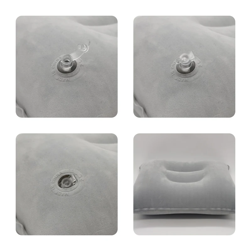 S-Portable Ultralight Inflatable PVC Nylon Air Pillows Camping Sleep Cushion Travel Hiking Beach Car Plane Head Rest Camp Gears 2