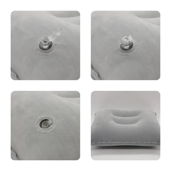 S-Portable Ultralight Inflatable PVC Nylon Air Pillows Camping Sleep Cushion Travel Hiking Beach Car Plane Head Rest Camp Gears 2