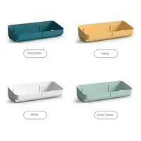 Self Adhesive Bathroom Shelves Wall Mounted Storage Rack Box Bathroom Accessories Toilet Washstand Punch Free Shampoo Holder 2