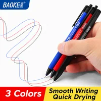 BAOKE B73 Oil Based Gel Pens 0.7mm Writing Triangle Barrel Retractable Ballpoint Pen Black Red Blue Ink Color for Office School 2