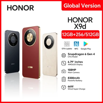 New HONOR X9d Global Version 12GB+256/512GB Smartphone 6.79'' 120Hz Screen 108MP AI Camera 8300 mAh 66W Super Charging NFC