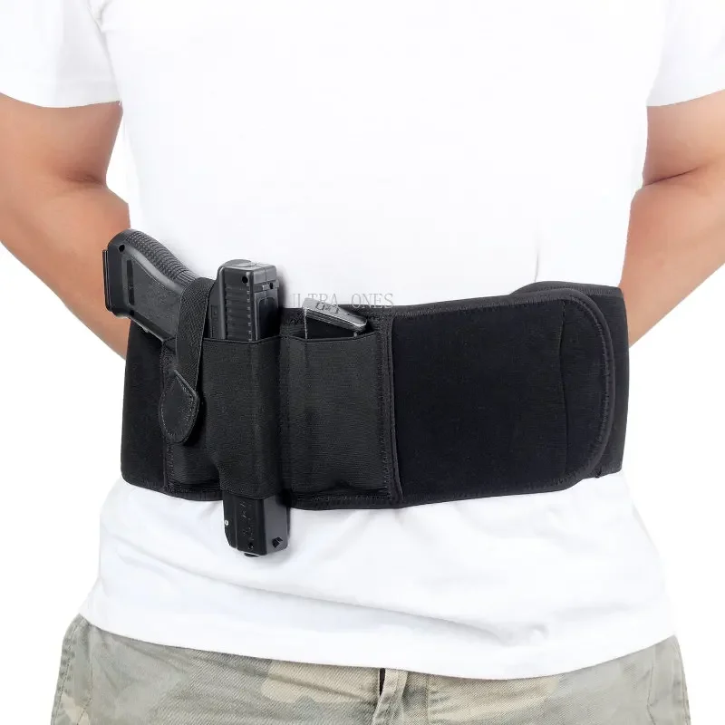 Tactical Belly Band Holster Concealed Carry Waist Band Pistol Holder for Smith and Wesson Bodyguard Glock 19 23 38 25 32 26 27 6