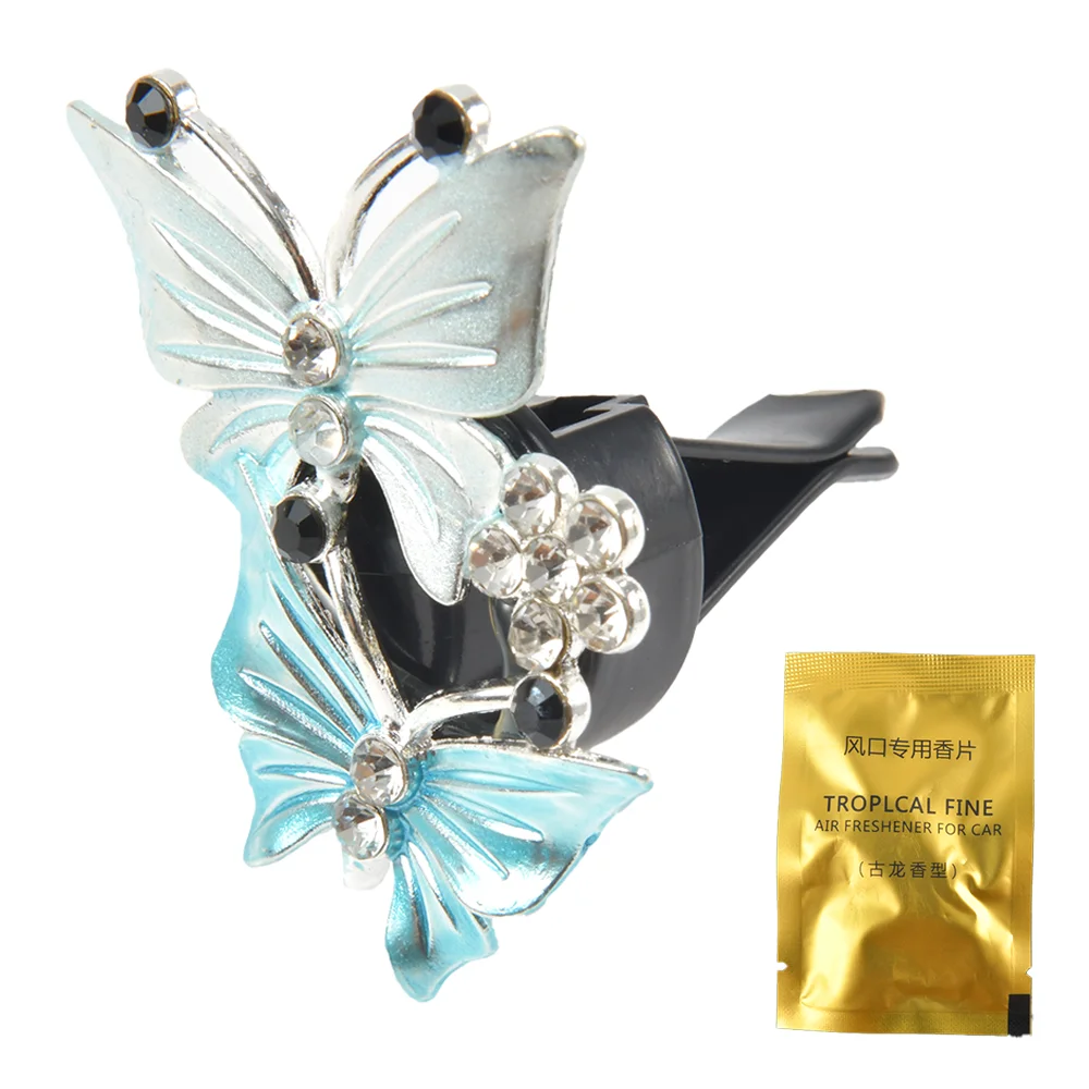 Air Freshener Butterfly Car-styling Car Perfume Natural Smell Air Conditioner Butterfly Diamond Aromatherapy Clip - Image 4