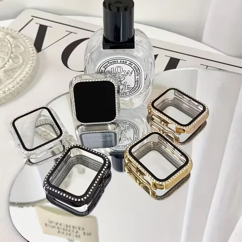 Elegant Bling Diamond Glass Case with Screen Protector