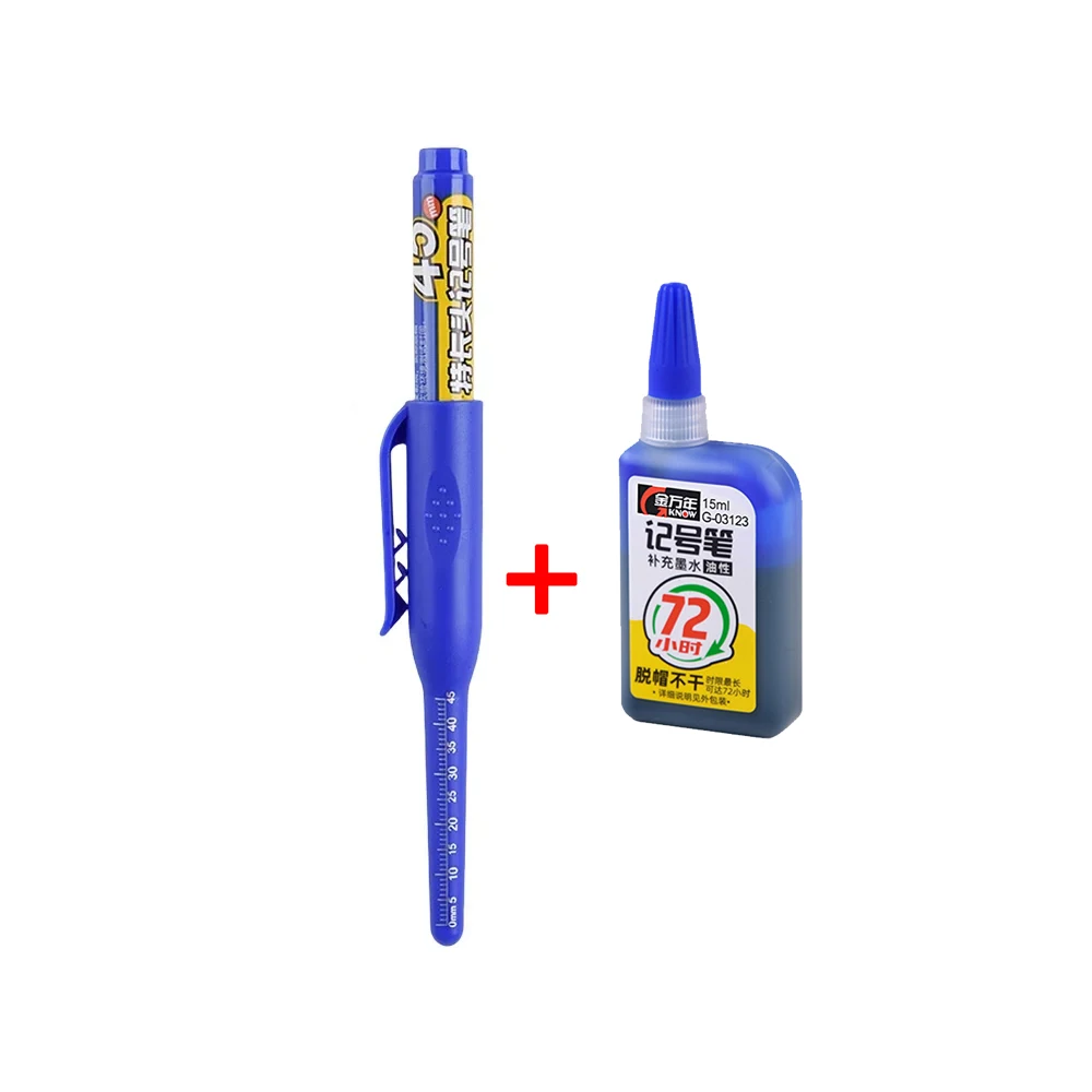 Deep Hole Marker Pens with Long Nib Head - Waterproof Ink for Precision Woodworking