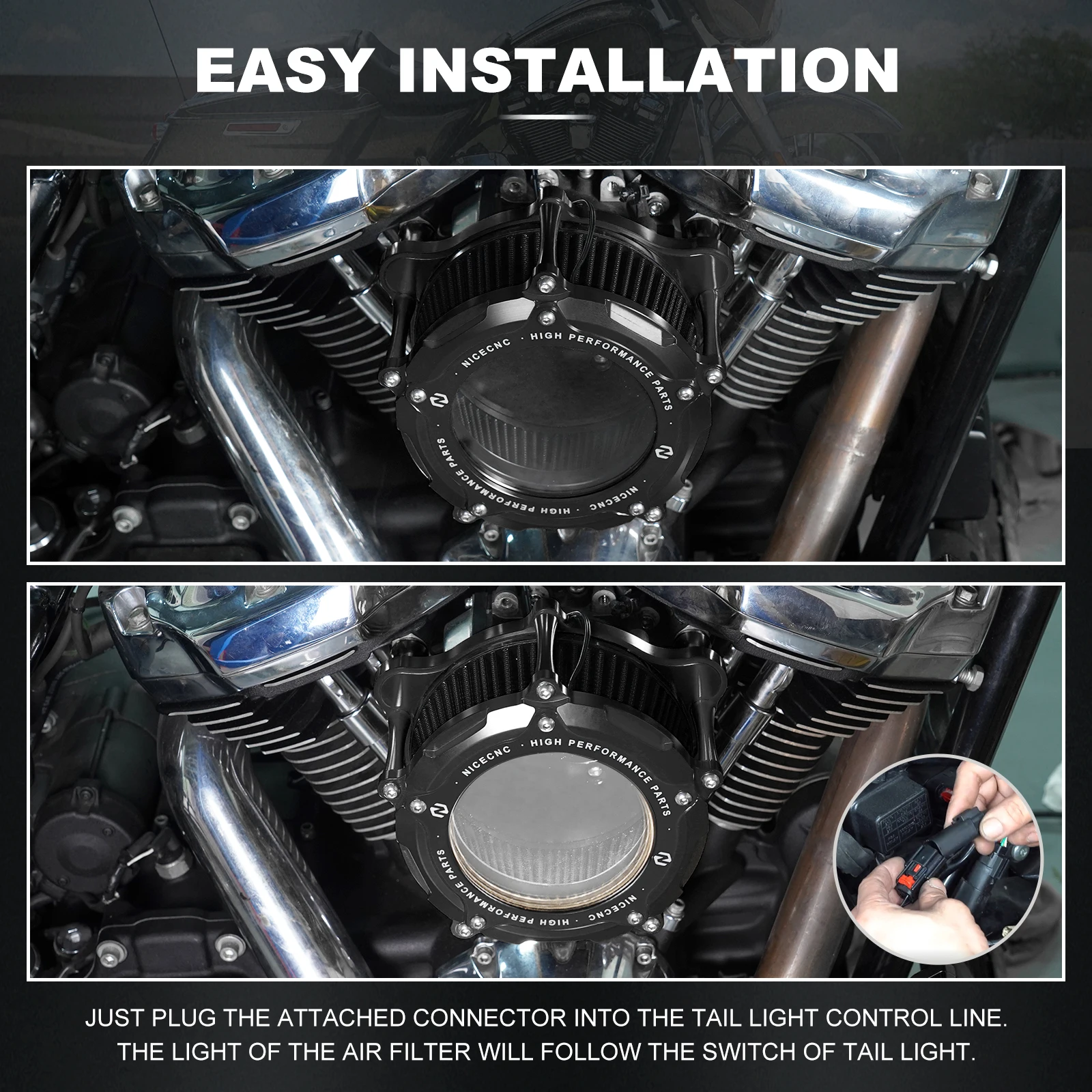 Für Harley Touring Street Glide Road Glide/Spezieller Luftfilter Ansaugfilter Road King Electra Glide Ultra Limited Tri Glide – Detail 4