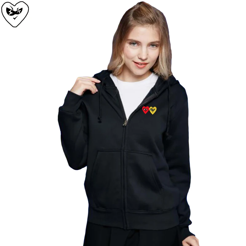 2pc Set Love Printed Hooded Cardigan main image 0