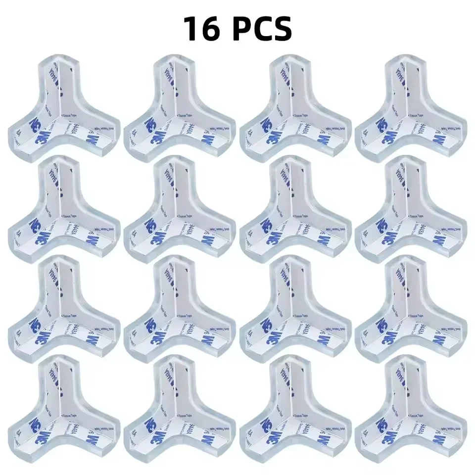 Soft and Durable Rubber Corner Protectors for Enhanced Table Safety, Set of 16