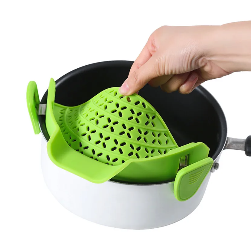  Gizmo Snap N Strain Pot & Pasta Strainer - Adjustable Silicone  Clip On Strainer for Pots, Pans, & Bowls- Kitchen Gadgets, Noodle, Food,  Gifts for Women, Green: Home & Kitchen