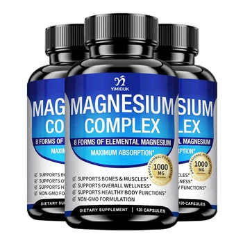 Magnesium Complex Pills - Bone, Muscle & Heart Health Supplement, Sleep Support, Muscle Relaxation, Stress & Anxiety Relief 1