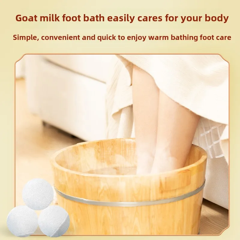 10pcs Goat's Milk Essential Oil Foot Pills Instant Bath Pills Household Non-Boiling Bath Ball Foot Care Solution