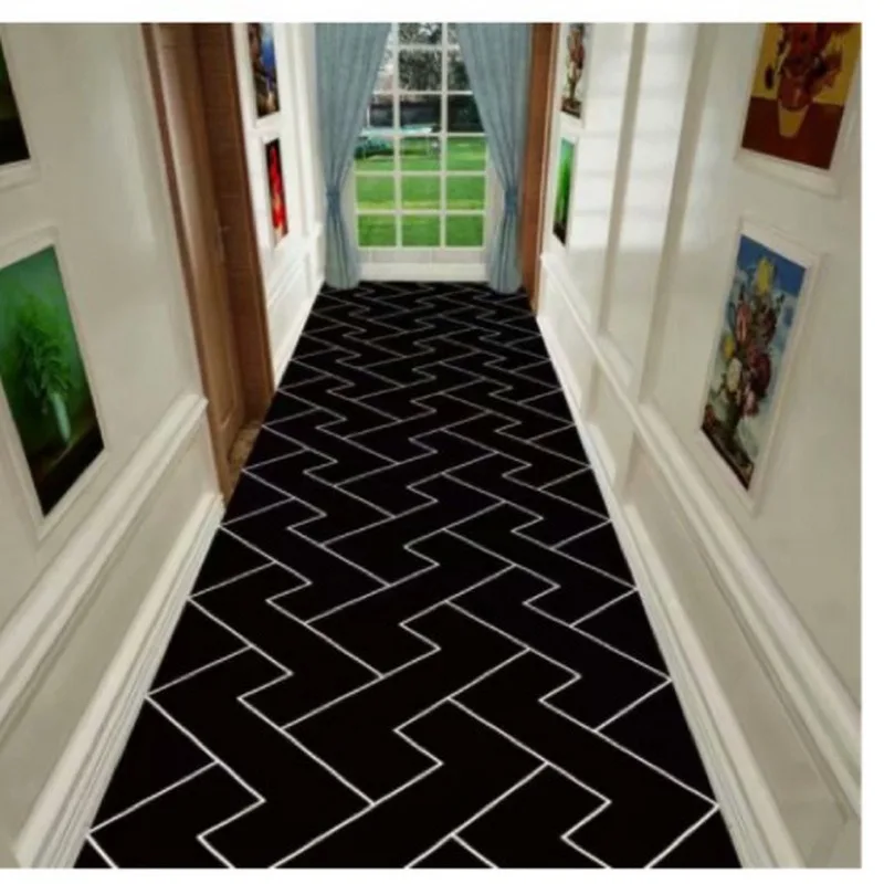 European Style Household Corridor Carpet Runner Stairs Decoratin Home Aisle Hallway Long Rug Bedside Non-slip Mat Customizable images - 6