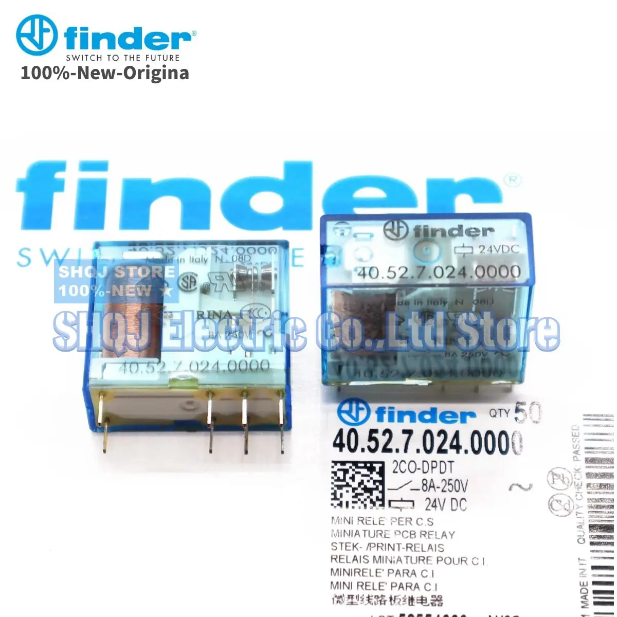 FINDER 100%-NEW 40.52.7.024.0000 RELAY 1PCS 40.52S 24VDC 8A 8PIN 2CO original