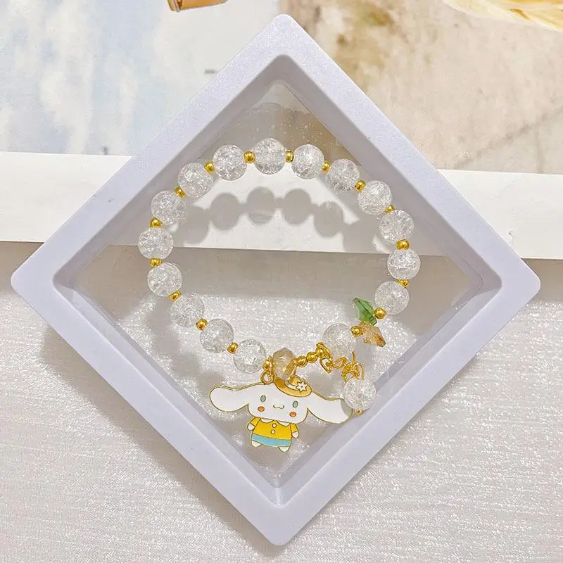 

Sanrio Beaded Jewelry Kuromi Cinnamoroll My Melody Pachacco New Cartoon Crystal Beaded Bracelet Handmade Women Fashion Jewelry