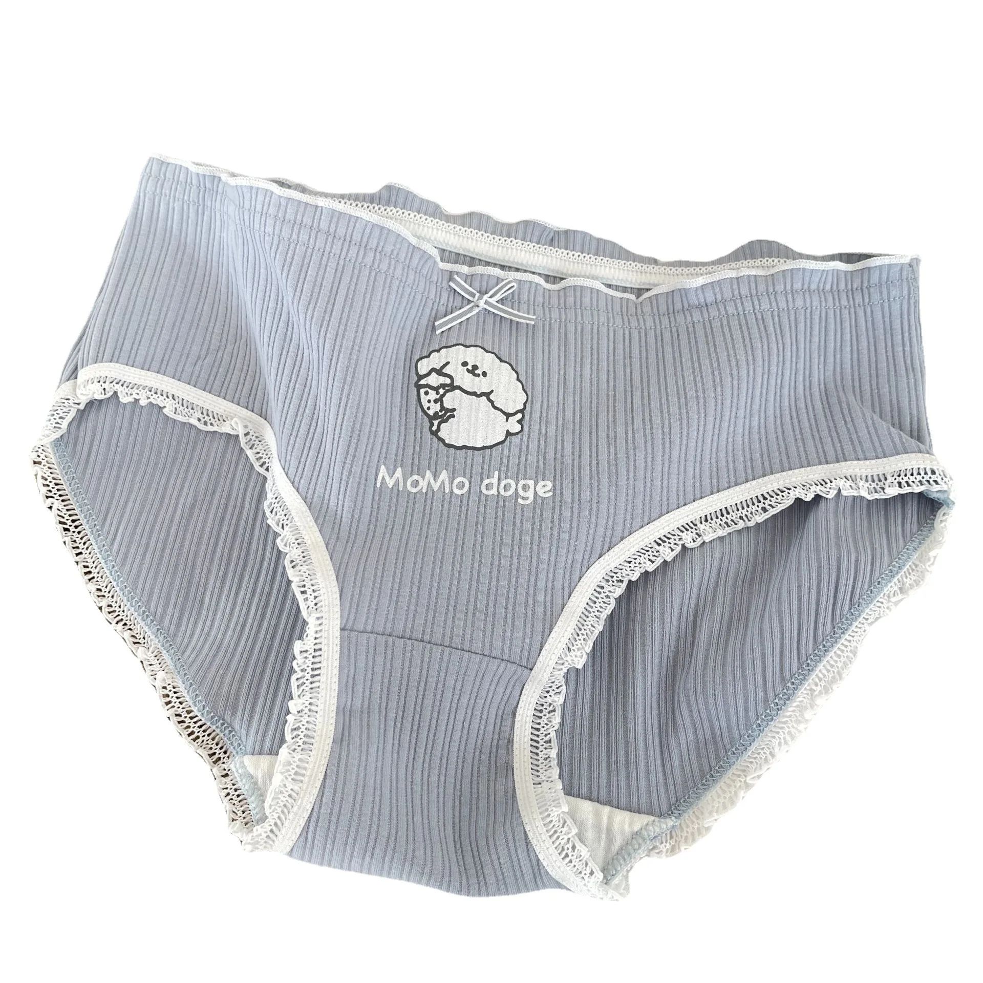 

Sweet and Cute Style Panties Blue Girl Cartoon Dog Pure Cotton Girl Mid-Waist Comfort Breathable Lady Lingerie Underwear