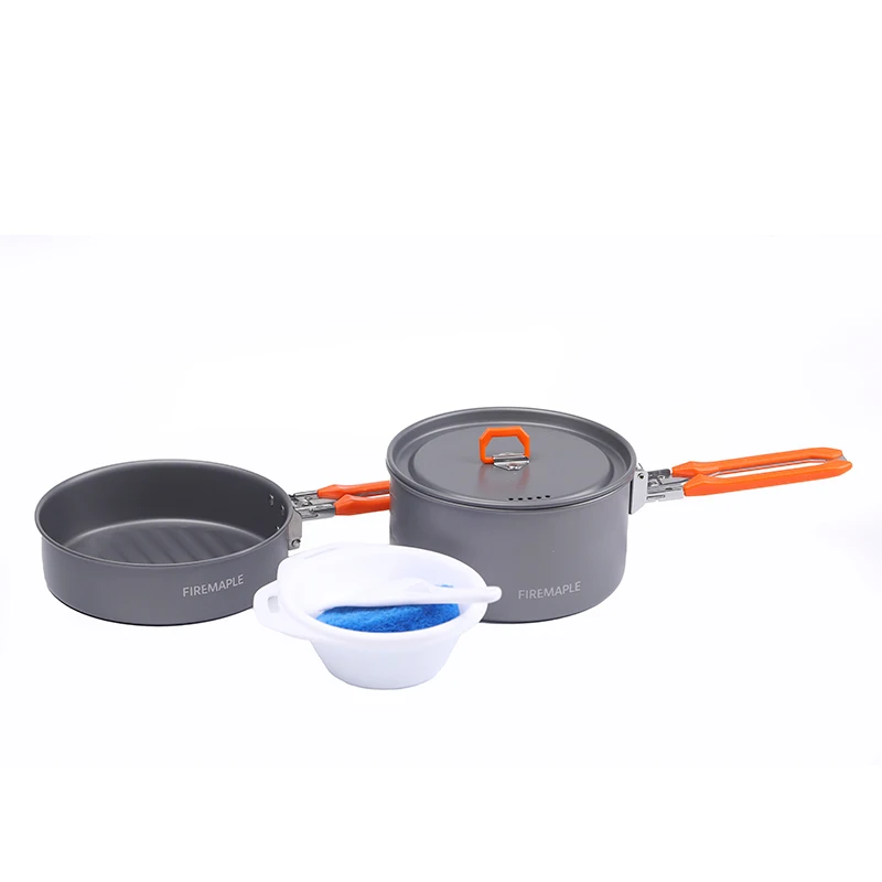 

Fire Maple Camping Cooking Set Pot Frying Pan Foldable Outdoor Hiking Picnic Cookware Set With Tableware 1-2 Person Feast 1