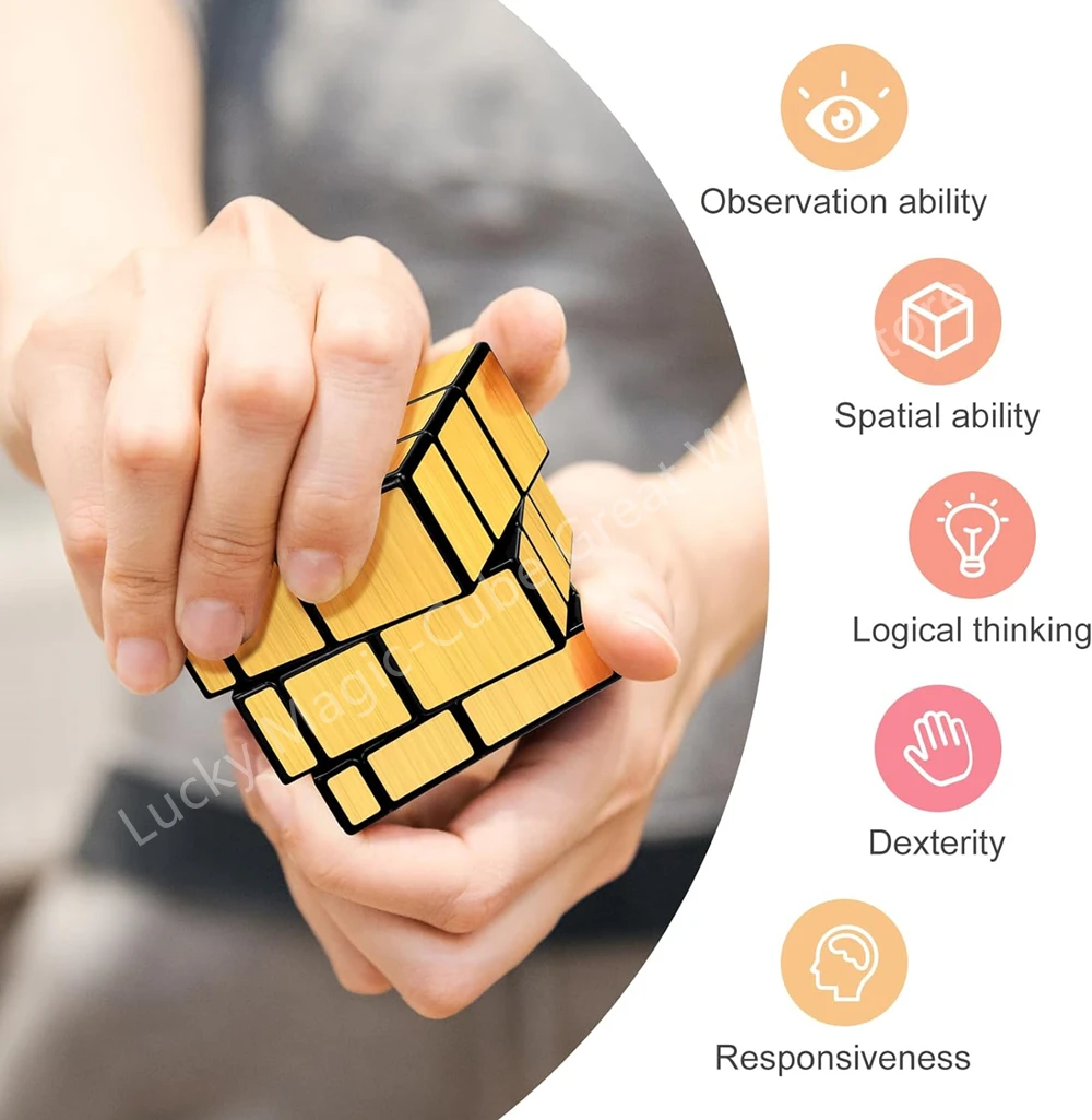 QiYi Multiple Options 2x2/3x3 Mirror Cube Gold Silver Brushed Magic Cube Speed Professional Puzzle Cubo Magico Toys speed cube magic cube puzzle puzzle cube magic puzzle toy puzzle toys