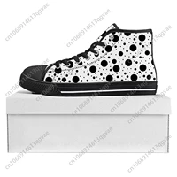 Polka Dot Pattern Design High Top High Quality Sneakers Mens Womens Teenager Canvas Sneaker Custom Made Shoe Casual Couple Shoes 2