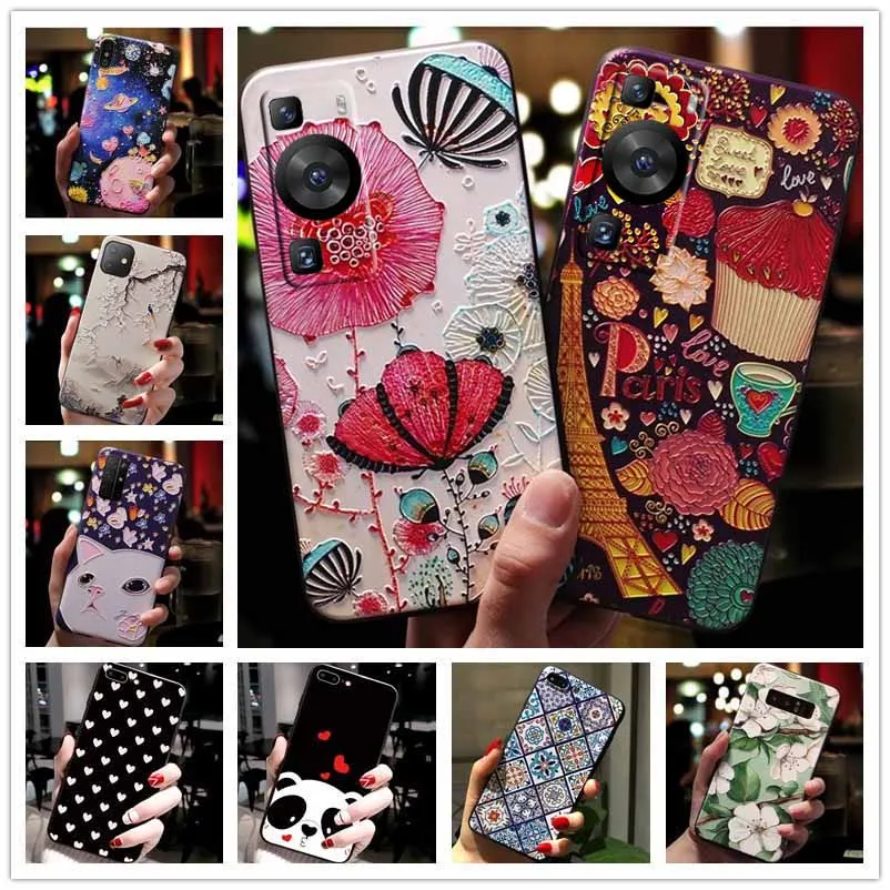 3D Relief Emboss Silicone Back Cover - Soft Protective Case