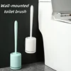 Silicone Toilet Brush Toilet Brush Set With Long Handle Toilet Brush With Base Cleaning Brush Bathroom Accessories 2