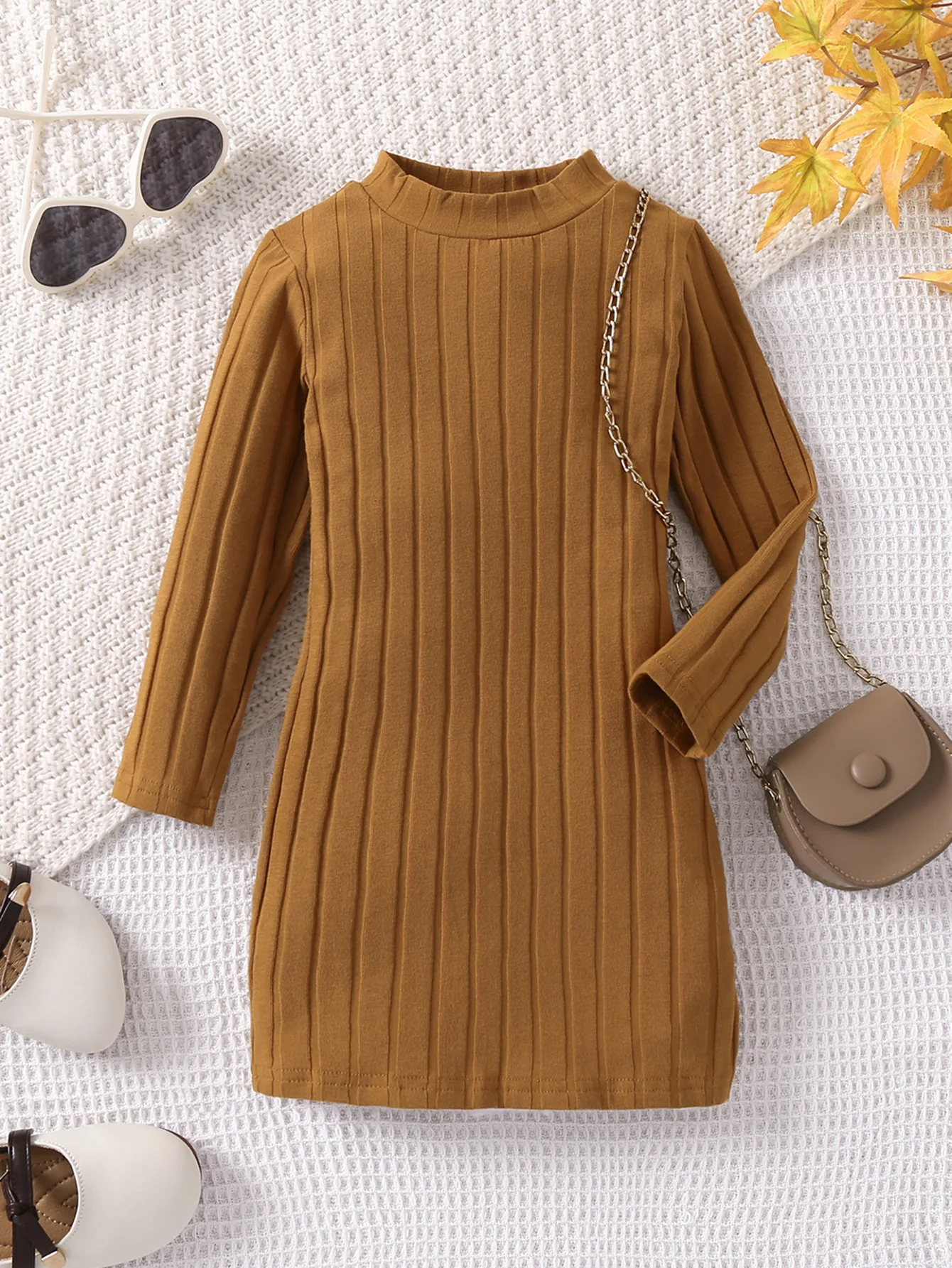 Girls Kids Knit Sweater Dress Solid Tight Princess Dresses 2023 Autumn Teenagers Girl Clothes New Year Christmas 4 5 6 7 Years