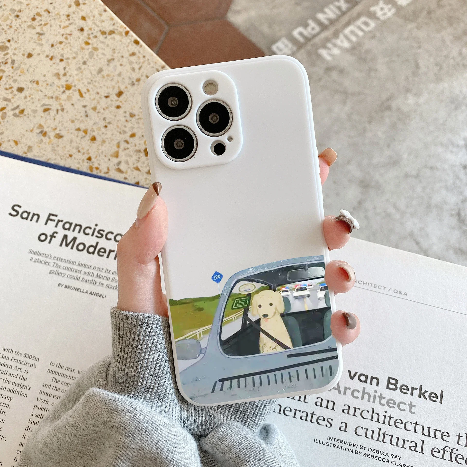 Whimsical Cartoon Couples Dog Phone Case - Soft Silicone Cover
