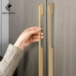 Furniture Handles Black Golden Cupboard Wardrobe Pulls Solid Aluminum Kitchen Cabinets Pulls Handles for Cabinets and Drawers
