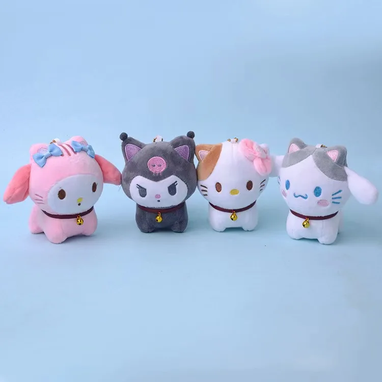 

Японская Милая исцеляющая подвеска-брелок Sanrios, мультяшный кулон Hellokitty Kuromi Mymelody, маленький колокольчик, плюшевая Подвеска для девушек, сумка для аксессуаров