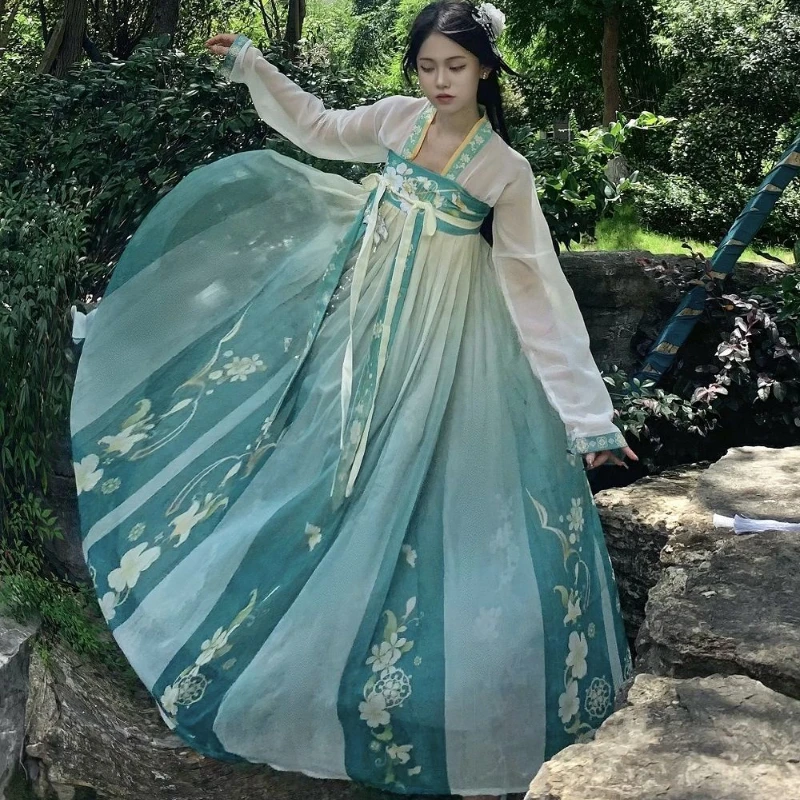 Chinese Style Elegant Hanfu Dress Set Cosplay Fairy Costume Dress Tang Dynasty Traditional Women Vintage Princess Dance Robes