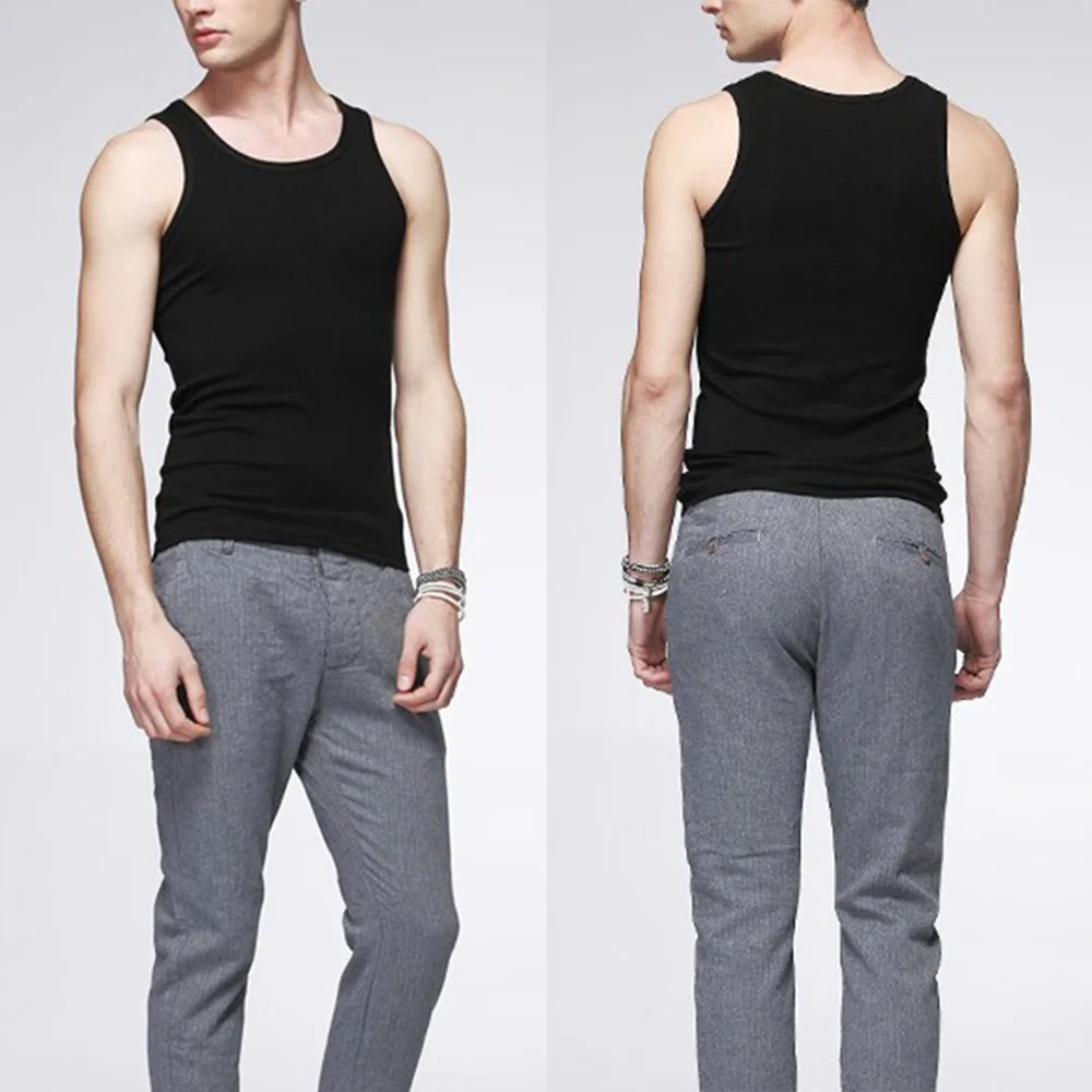 Mens Vest Tank Bodybuilding Tee Fitness GYM Vests XL-3XL Plain Pullover Shirt Sleeveless Fit Top men cotton vest