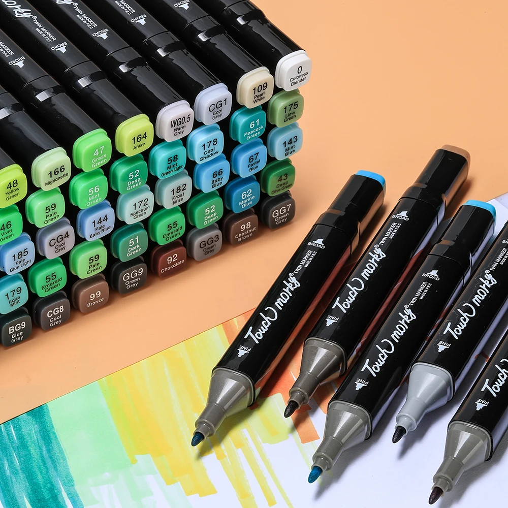 Felt Markers 30/40/60/80 Colors Alcohol Felt Markers Pens Dual Tip Permanent Artist Art School Supplies Manga Sketching Markers Student Gift