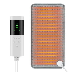 Adjustable Electric Heating Pad for Pain Relief and Comfort - Soft Winter Warmer with 10 Temperature Settings and Timer (30 60cm)
