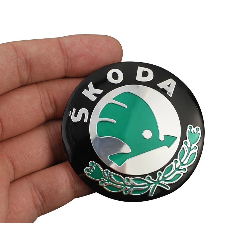 4Pcs 자동차 휠 허브 센터 캡 스티커 림 배지 커버 Skoda Octavia Fabia Rapid Superb Yeti Enyaq Kodiaq Kamiq Karoq Scala