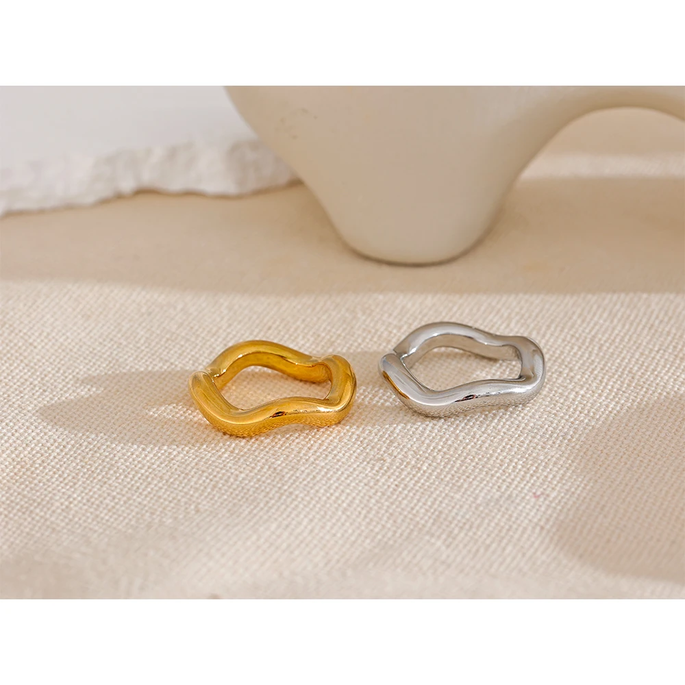 Yhpup Women Stainless Steel Twisted Finger Ring 18K PVD Plated