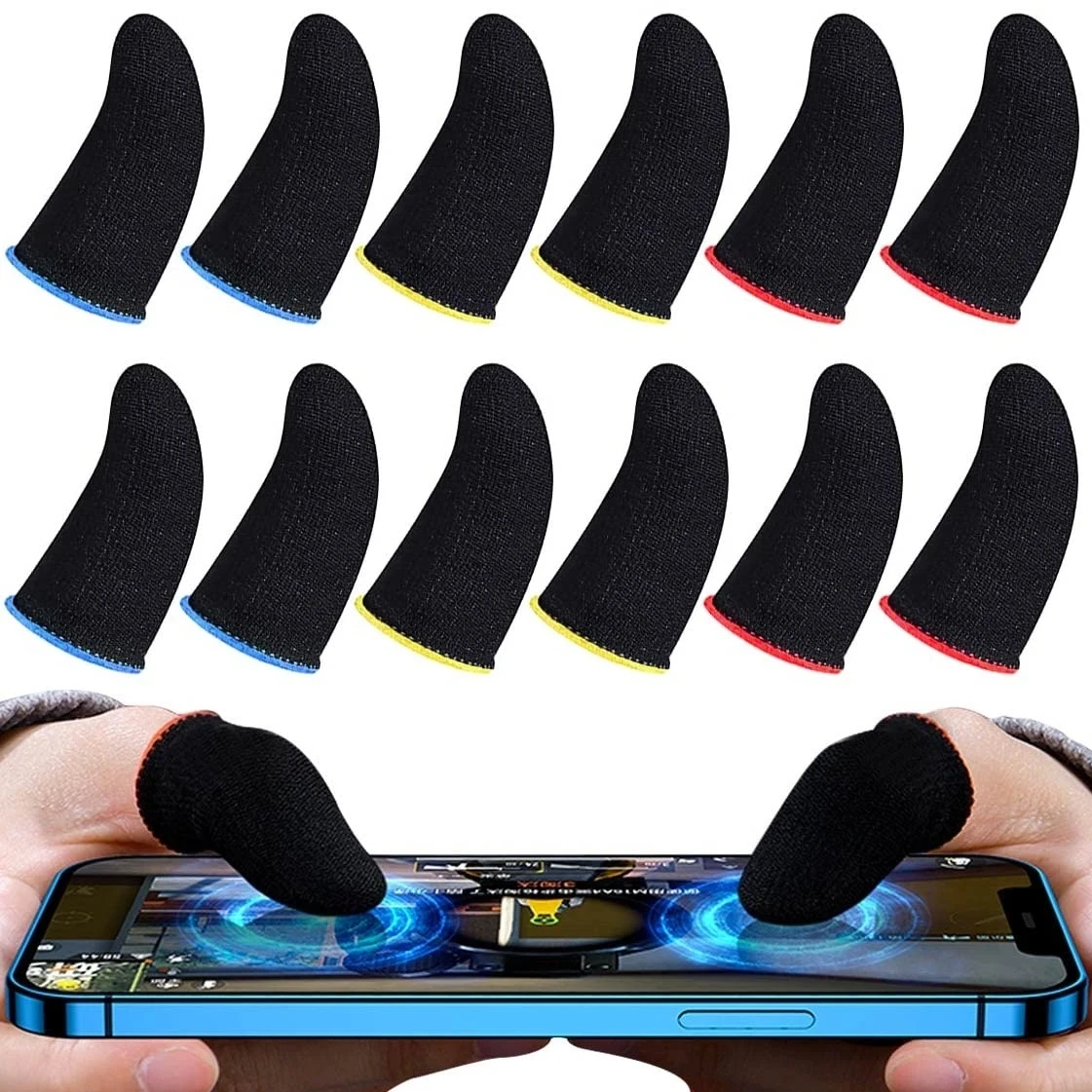 Finger cover for controlling video games for PUBG, sweat-resistant, scratch-proof, sensitive touch screen for games, portable glov...