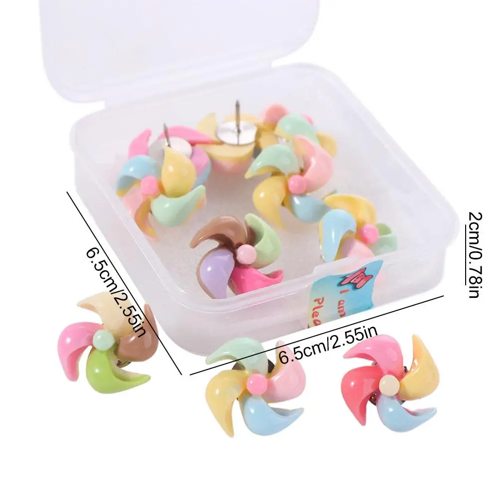 10/20/30Pcs 크리 에이 티브 풍차 모양의 푸시핀 DIY 재사용 가능한 보드 푸시 핀 3D 귀여운 컬러 풍차 푸시 핀 사진 벽 장식