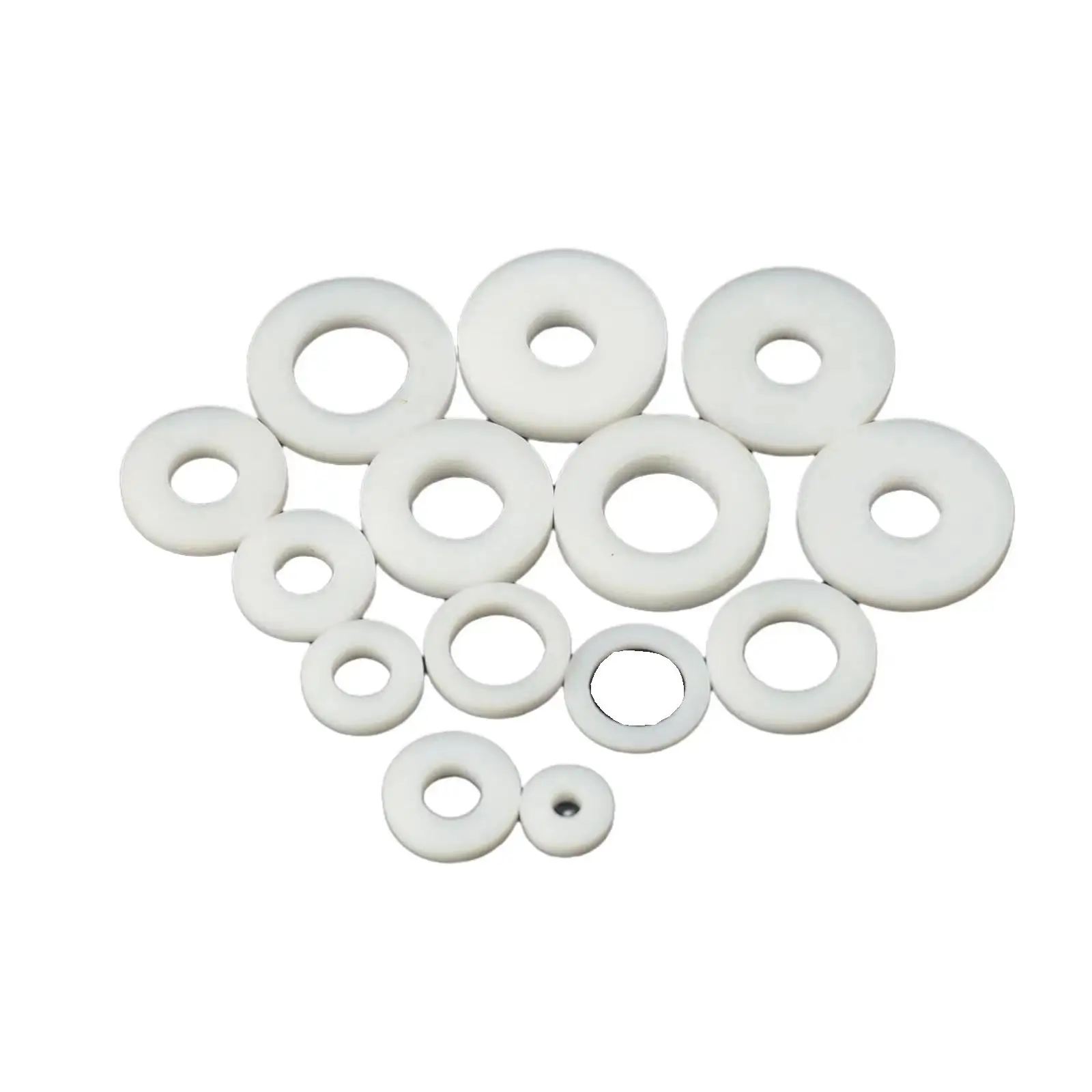 White Pack of 5 MECCANIXITY PTFE Flat Washers 55mm OD 45mm ID 2mm Thick Flange Gasket 