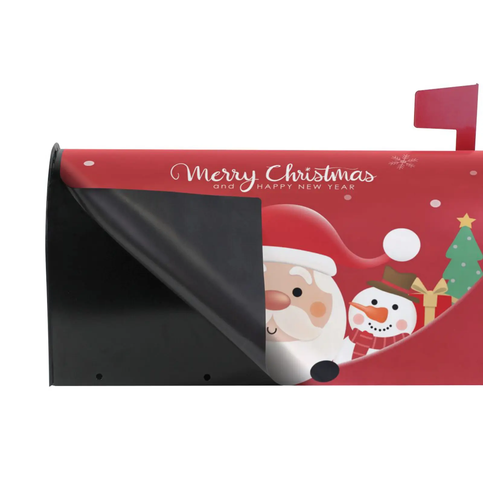 Happy New Year Merry Christmas Santa Claus Mailbox Cover Magnetic Wrap Standard Size Letter Post Box Cover Decal Garden Decor