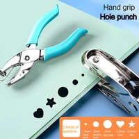 Cute Metal Handheld Paper Punch Pink/Green Scrapbooking Cloth Star Heart Circle Hole Diy Craft Shape Cutter Single Hole Puncher 1