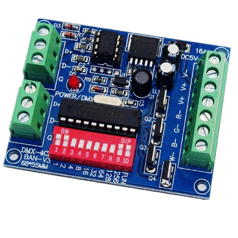 4Ch Dmx 512 Led Decoder Controller 4 Canali Dmx-4Ch-Ban-V3 Dc5V -24V Dimmer Per Striscia